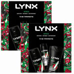 2x Lynx Africa Trio Gift Set for Men Bodyspray Antiperspirant Bodywash 225ml