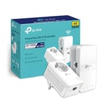 TP-Link CPL WiFi AC 1200 Mbps - CPL 1000 Mbps avec Port Ethernet Gigabit et Prise Intégrée (Type F), Boitier CPL WiFi Kit de 2 - Solution idéale pour profiter du service Multi-TV, (TL-WPA7617 KIT)