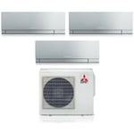 Mitsubishi - electric trial split inverter air conditioner series kirigamine zen silver msz-ef 9+12+12 with mxz-3f54vf r-32 wi-fi integrated colour