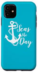 iPhone 11 Seas The Day Nautical Anchor Cruise Vacation Case