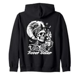 Never Better Skeleton / Funny Woman Drinking Coffee Moon Zip Hoodie