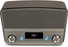 BSTU-750BK Enceinte compacte Style Vintage (Actif, stéréo, 50 W RMS, Bluetooth, entrée Optique, USB, HDMI-Arc, RCA, FM et entrée 6,3 mm et 3,5 mm) Couleur : Noir