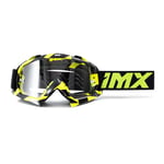 IMX RACING MUD Lunettes de protection pour moto | Lentille transparente | Lentille anti-buée et anti-rayures | Bande avec impression silicone | Trois couches de mousse | Une lentille incluse |