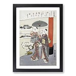 Big Box Art Poem by The Monk Sosei by Harunobu Suzuki Framed Wall Art Picture Print Ready to Hang, Black A2 (62 x 45 cm)