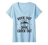 Womens Cooking with Crockpot Quote for a Crock Pot fan V-Neck T-Shirt