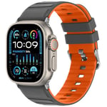 Tasikar Bands Compatible with Apple Watch Band 49mm 46mm 45mm 44mm 42mm Men Women Soft Silicone Breathable Replacement Bands Compatible with Apple Watch Ultra SE Series 10 9 8 7 6 5 4 3 2,Grey Orange