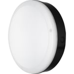 Ledvance Surface Bulkhead vägglampa utomhus med sensor, svart, 3000K, Ø30 cm