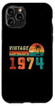 Coque pour iPhone 11 Pro Cadeau d'anniversaire 51 ans pour homme femme Palm rétro vintage 1974