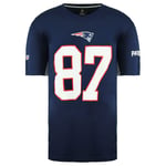 Fanatics NFL New England Patriots 87 Mens T-Shirt - Navy Cotton - Size Large