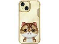 Nimmy Apple Iphone 15 6.1" Dėklas Telefonui Haki Spalvos Big Eyed Pet 2.0 Cat