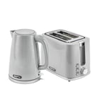 GEEPAS 1.7L 3000 W Cordless Electric Kettle 900W 2 Slice Toaster Combo Set Grey