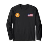 BTC Bitcoin American Flag Crypto Revolution Long Sleeve T-Shirt