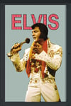 Empire Merchandising 538406 Miroir avec Cadre Plastique Effet Bois et Elvis Presley en Tenue Blanche 20 x 30 cm