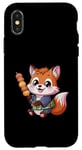 Coque pour iPhone X/XS Renard kawaii avec Hanami Dango