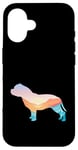 Coque pour iPhone 16 Bully Dog Nature Randonnée Chien Sunrise Adventure