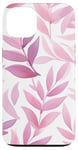 Coque pour iPhone 13 Motif nature feuillue rose pâle