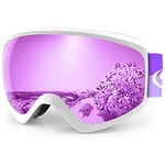 Findway Masque de Ski Protection pour Enfant 6 à 14 Ans Lunette Ski Masque Ski OTG de Garçon ou Fille Anti-UV Antibuée Compatible avec Casque pour Ski Snowboard