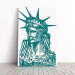 Big Box Art Canvas Print Wall Art The Statue of Liberty New York City 6 | Mounted & Stretched Box Frame Picture | Home Decor for Kitchen, Living Room, Bedroom, Hallway, Multi-Colour, 20x14 Inch