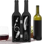 Coffret Cadeau D'Accessoires Pour Ouvre-Vin 5 Pièces,Kit Essentiel Pour Les Amateurs De Vin,Tire-Bouchon,Aérateur,Bouchon Verseur Et Ouvre-Bouteille,Parfait Pour Les Fêtes Et Les Occasions Spécia