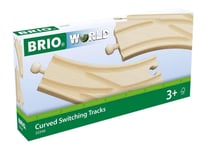 BRIO World Curved Switches Wooden Train Track for Kids Age 3 Years Up - Compatib