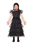 Child Gothic Schoolgirl Wednesday Addams Prom Halloween Fancy Dress Costume 7-9