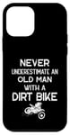 Coque pour iPhone 12 mini Ne sous-estimez jamais un vieil homme avec une chemise cadeau Dirt Bike