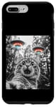 Coque pour iPhone 7 Plus/8 Plus Maine Coon Cat Selfie avec Alien OVNI Homme, Femme, Enfant