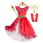 Elena Of Avalor Prinsessdräkt Tjej Disney Anime Rollspel Kläder Halloween Carnival Cosplay Outfit Barn Röd Volang Lång Klänning Elena Sets 06 . Elena Sets 06 3-4Y Tag-S