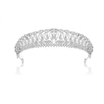 Kristall bröllop hår krona tiara silver