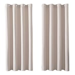 MRTREES Rideau Occultant Thermiques 140x122 cm Rideau Beige Anti Chaleur pour Salon Chambre Enfant Rideau Fenêtre Anti Bruit pour Cuisine Chambre Fille Rideau Dressing Lot de 2 à Oeillets