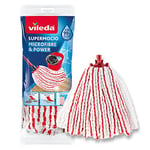 Recharge SuperMocio Microfibre & Power Vileda, paquet de 1, pour tous les systèmes de balai espagnol Vileda, collecte les cheveux et les saletés, retire plus de 99 % des bactéries avec juste de l’eau