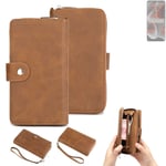 Wallet + Protective case for Motorola Edge 50 Pro cover brown