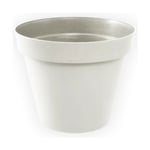 EDA - Pot rond Toscane - 15x13.6cm - 1.6L - Blanc plastiques