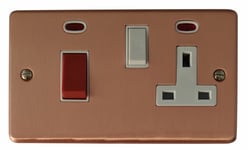 G&H CRG29W Standard Plate Rose Gold 45 Amp Cooker Switch & 13A Switched Socket