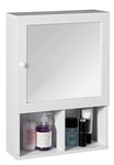 Premier Housewares Armoire de salle de bains Porte miroir + 2 compartiments Blanc 56 x 40 x 15 cm