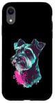 Coque pour iPhone XR Mini Schnauzer Splash Art coloré pour les amoureux du schnauzer