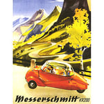 Wee Blue Coo Advert Car Automobile Messerschmitt Kr200 Bubble Germany Art Print Poster Wall Decor 12X16 Inch