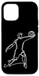 Coque pour iPhone 12/12 Pro Croquis d'un garçon de volley-ball
