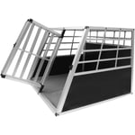 Monster-shop - Cage de Transport en Aluminium pour Animaux Format Large Chien Chat Lapin - 90 x 97 x 69 cm - Trapèze - 2 Portes