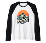 Funny Outdoor Camping Go Where The Peace Is Men Women Camper Raglan Baseball Tee