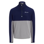 Ralph Lauren RLX Genser Quarter-Zip Peak Grey/Refined Navy XXL