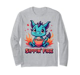 Sippin’ Fire Cute Dragon Tea Lover Long Sleeve T-Shirt