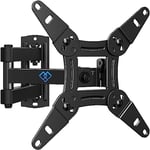 PERLESMITH TV Wall Bracket for 13-42 inch TVs, Swivels Tilts TV Wall Mount for Flat & Curved TV，VESA 75x75mm to 200x200mm up to 20kg