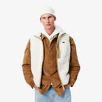 Lacoste Veste sans manche polaire sherpa Taille XL Blanc/beige