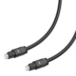 Digital SPDIF Optical Audio Cable for Audio System, Sound Bar, 6.6ft Black