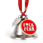 Fuck Fear Drink Beer Silver Bell Ornament Julgrans Klockor med Röd Snöre Metall Jul Hängande Dekorationer för Semesterfest  Love Bell  Love