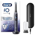 Oral-B iO9 Electric Toothbrushes For Adults, App Connected Handle, 1 Toothbrush Head & Charging Travel Case, 7 Modes with Teeth Whitening, 2 Pin UK Plug, Black