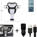  For OnePlus 10 Pro Airvent mount + CHARGER holder cradle bracket car clamp