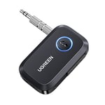 UGREEN Récepteur Bluetooth 5.3 Jack Adaptateur Jack Voiture AUX avec Micro Intégré Appels Mains Libres, Enceinte Casque Filaire, Câble Jack Inclus (Noir)