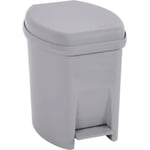 Poubelle de salle de bain à pédale - 6 L - gris